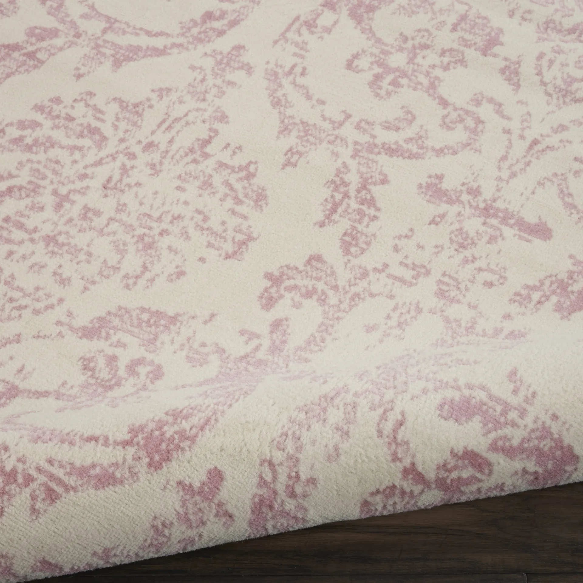 Kids Rosmere Pink 7'10 X 9'10 Damask Rug - Image 9