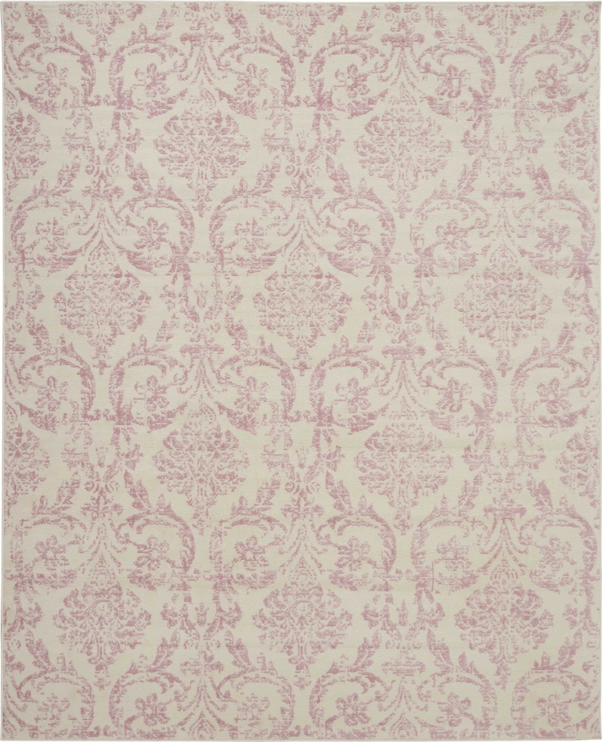 Kids Rosmere Pink 7'10 X 9'10 Damask Rug - Image 1