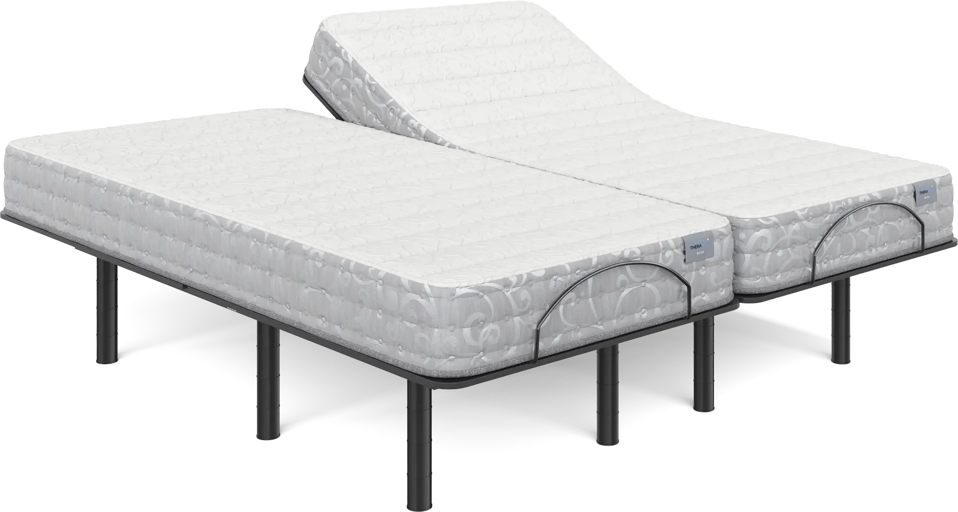 Therapedic Bahia Split King Mattress Set with Head Up Only Base