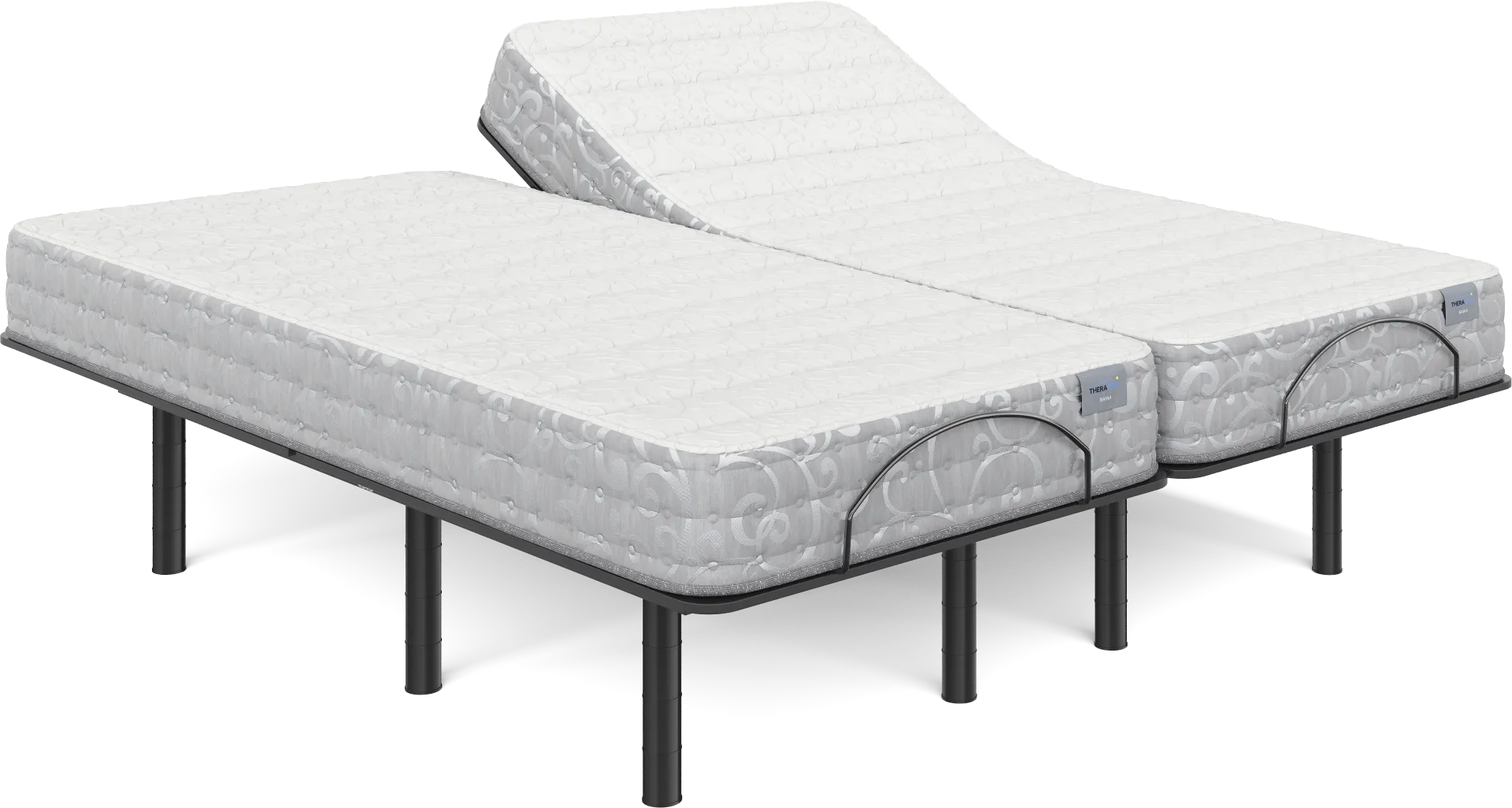Therapedic Bahia Split King Mattress Set with Head Up Only Base - Image 1
