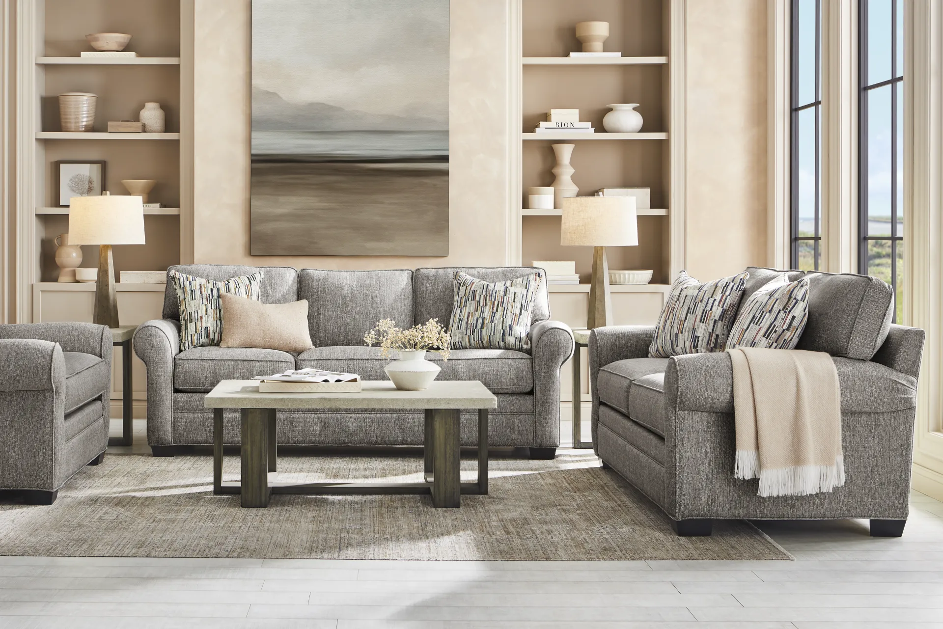 Bellingham Gray Textured Sofa - Image 1