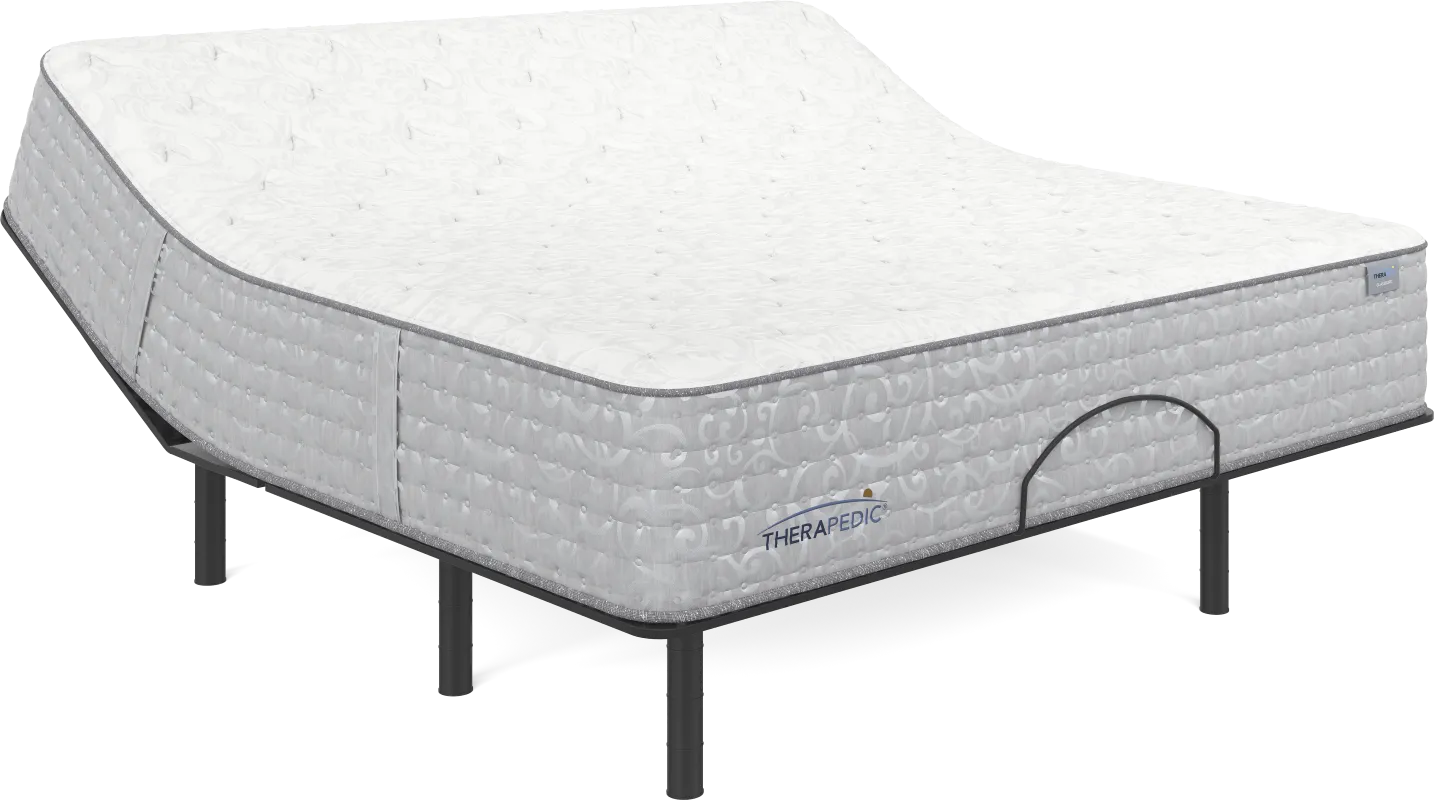 Therapedic Glassboro King Mattress with Head Up Only Base