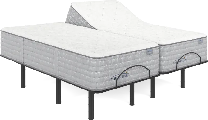 Therapedic Glassboro Split King Mattress with Head Up Only Base