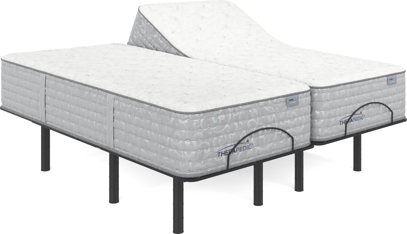 Therapedic Glassboro Split King Mattress with Head Up Only Base