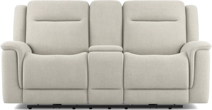 Meadow Park Cement Dual Power Reclining Console Loveseat