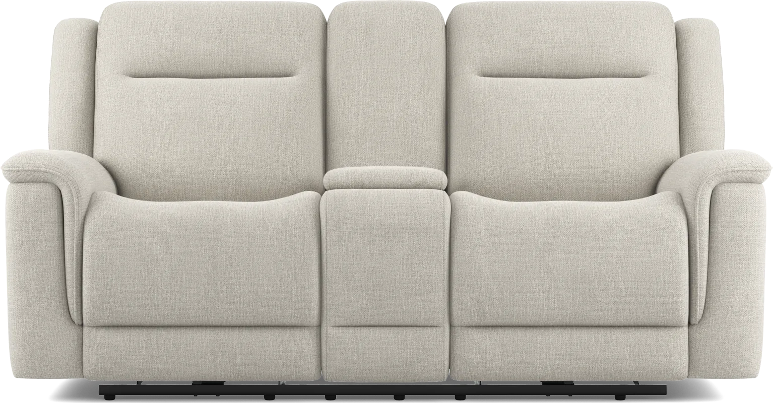 Meadow Park Cement Dual Power Reclining Console Loveseat