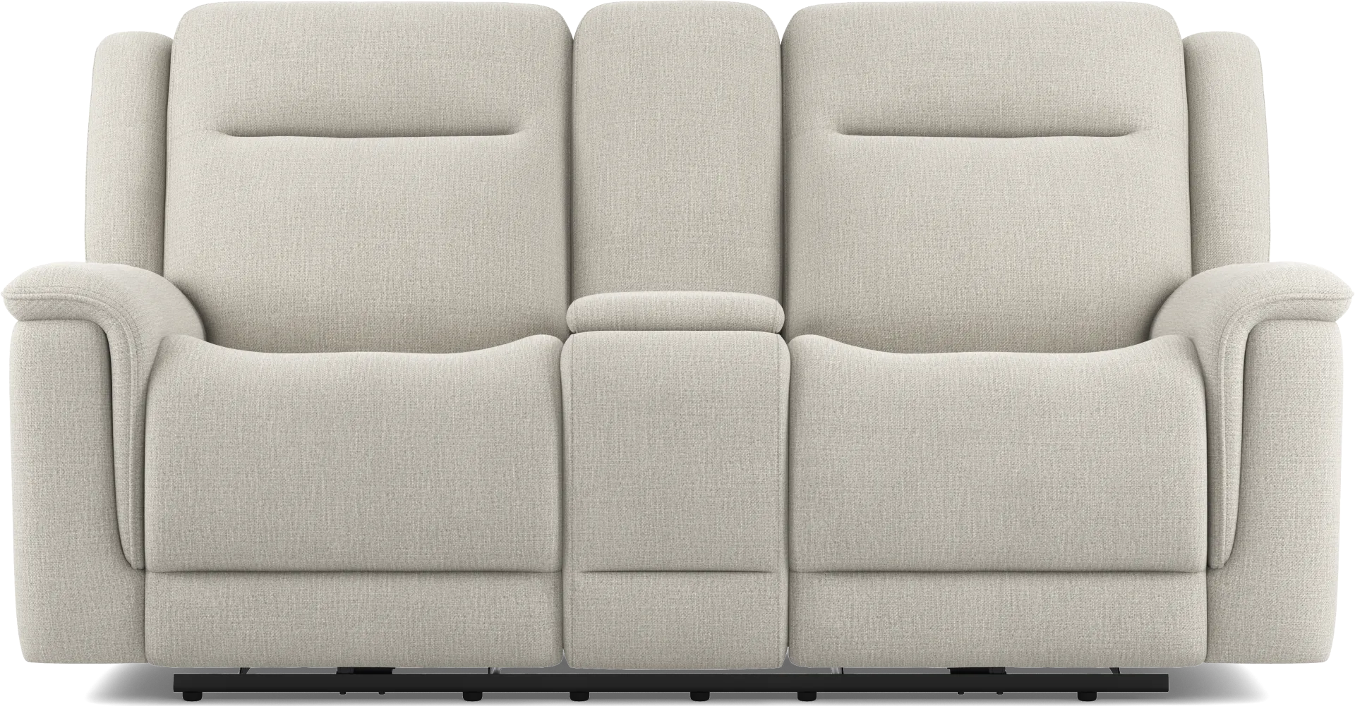 Meadow Park Cement Dual Power Reclining Console Loveseat - Image 1