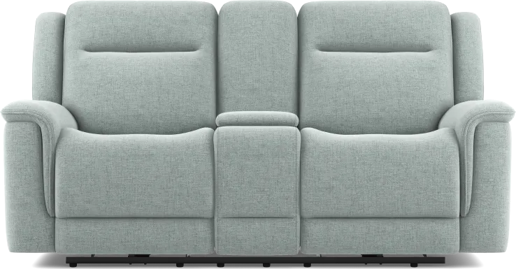 Meadow Park Seafoam Dual Power Reclining Console Loveseat