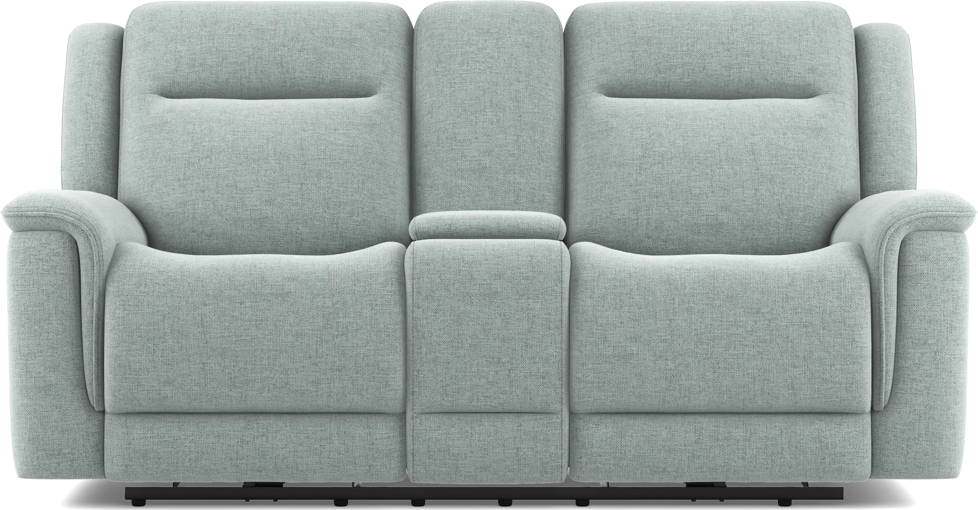 Meadow Park Seafoam Dual Power Reclining Console Loveseat