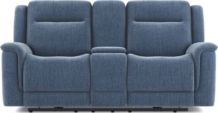 Meadow Park Cobalt Dual Power Reclining Console Loveseat