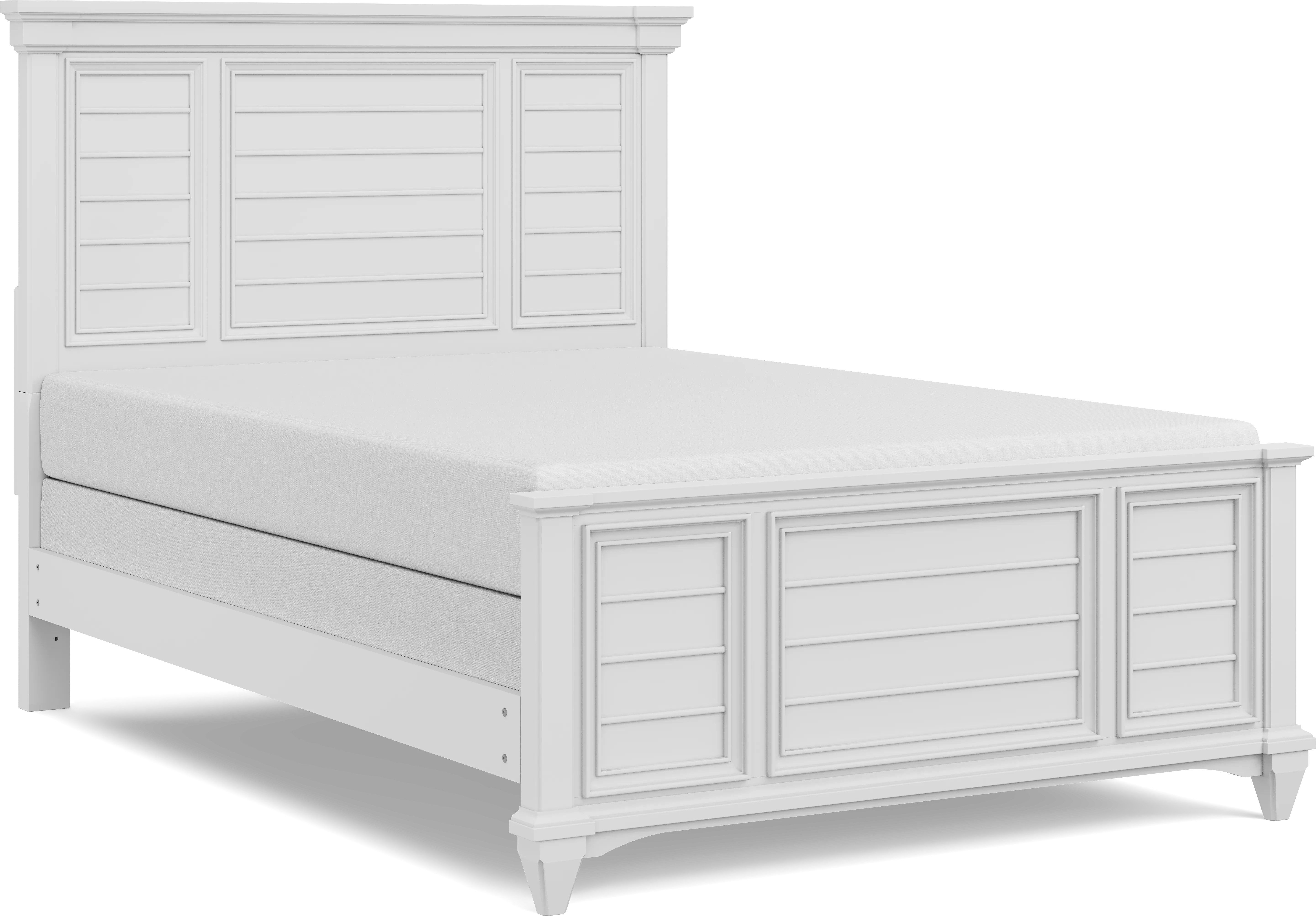 Kids Hilton Head White Full Panel Bed - Thumbnail - Image 1