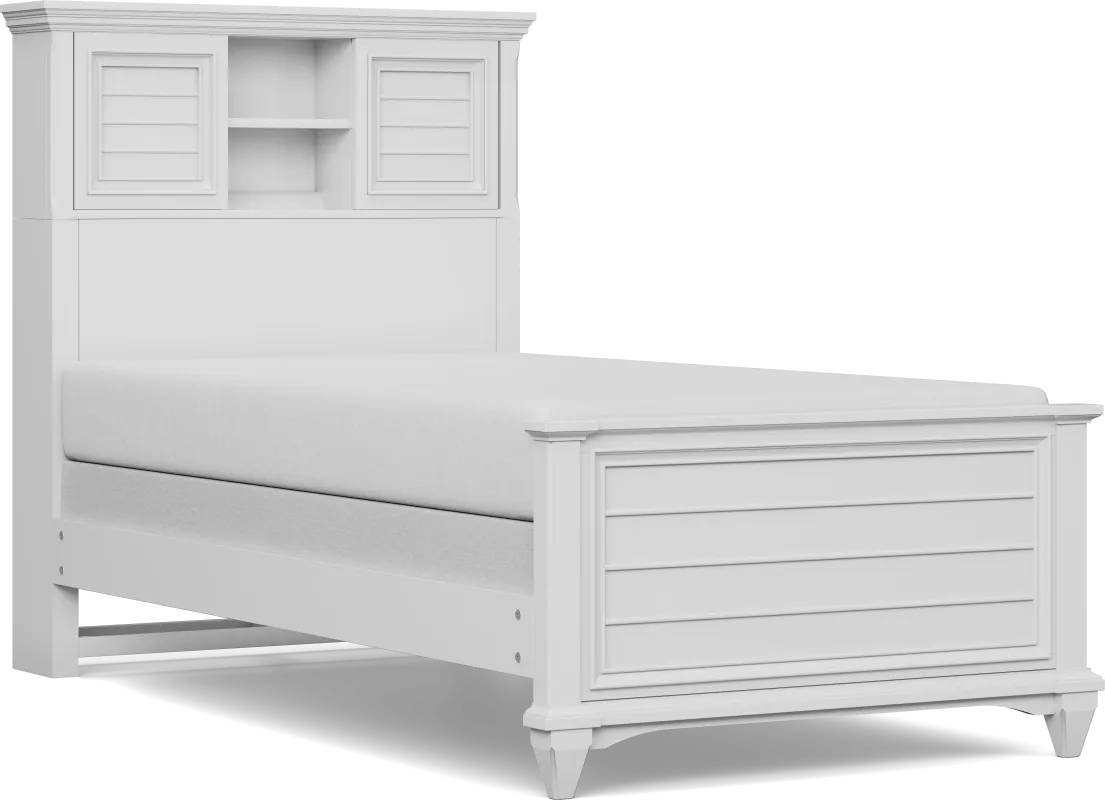Kids Hilton Head White Twin Bookcase Bed
