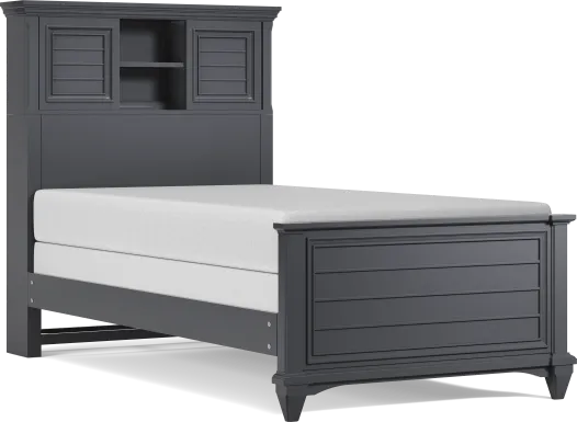 Kids Hilton Head Graphite Twin Bookcase Bed