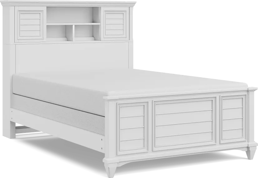 Hilton Head Kids White Full Bookcase Bed