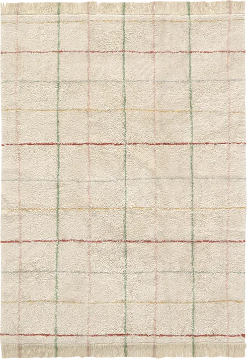 Kids Natural 3' x 4'3 Color Lines Rug - Image 1