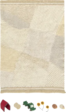 Kids Natural 4' x 5'7 Farm Fields Rug