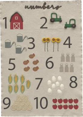 Kids Natural Farm Numbers Wall Decor