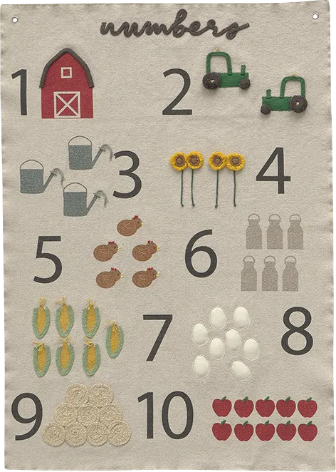 Kids Natural Farm Numbers Wall Decor - Image 1