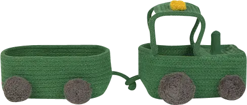 Kids Green Tractor Basket