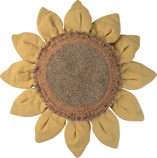 Kids Yellow/Brown Sunflower Floor Pillow - Image 1