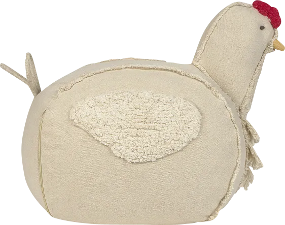 Kids Beige Chicken Pouf - Image 1