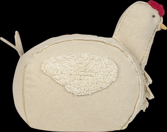 Kids Beige Chicken Pouf - Image 1