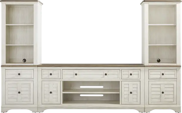 Edisto Bay White 3 Pc Wall Unit with 78 in. Console