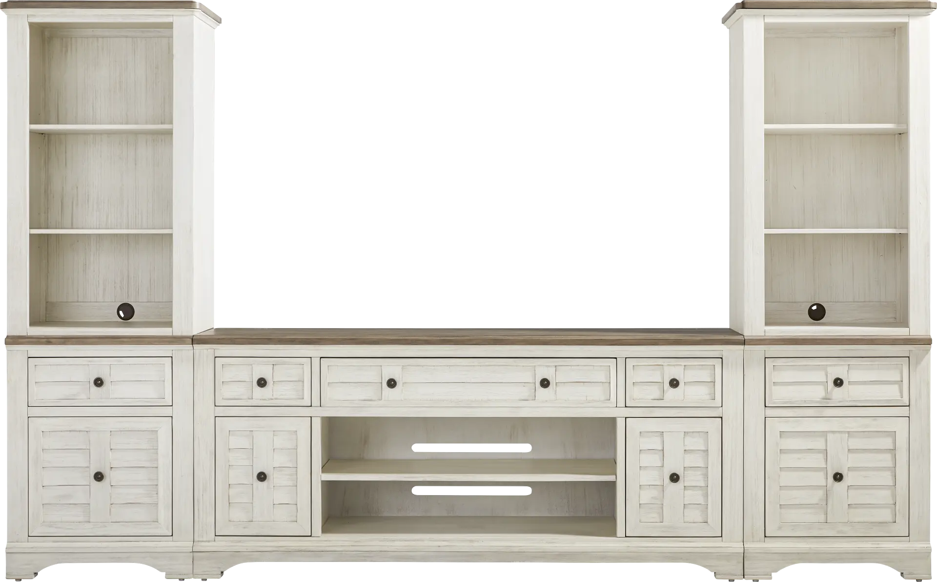 Edisto Bay White 3 Pc Wall Unit with 78 in. Console