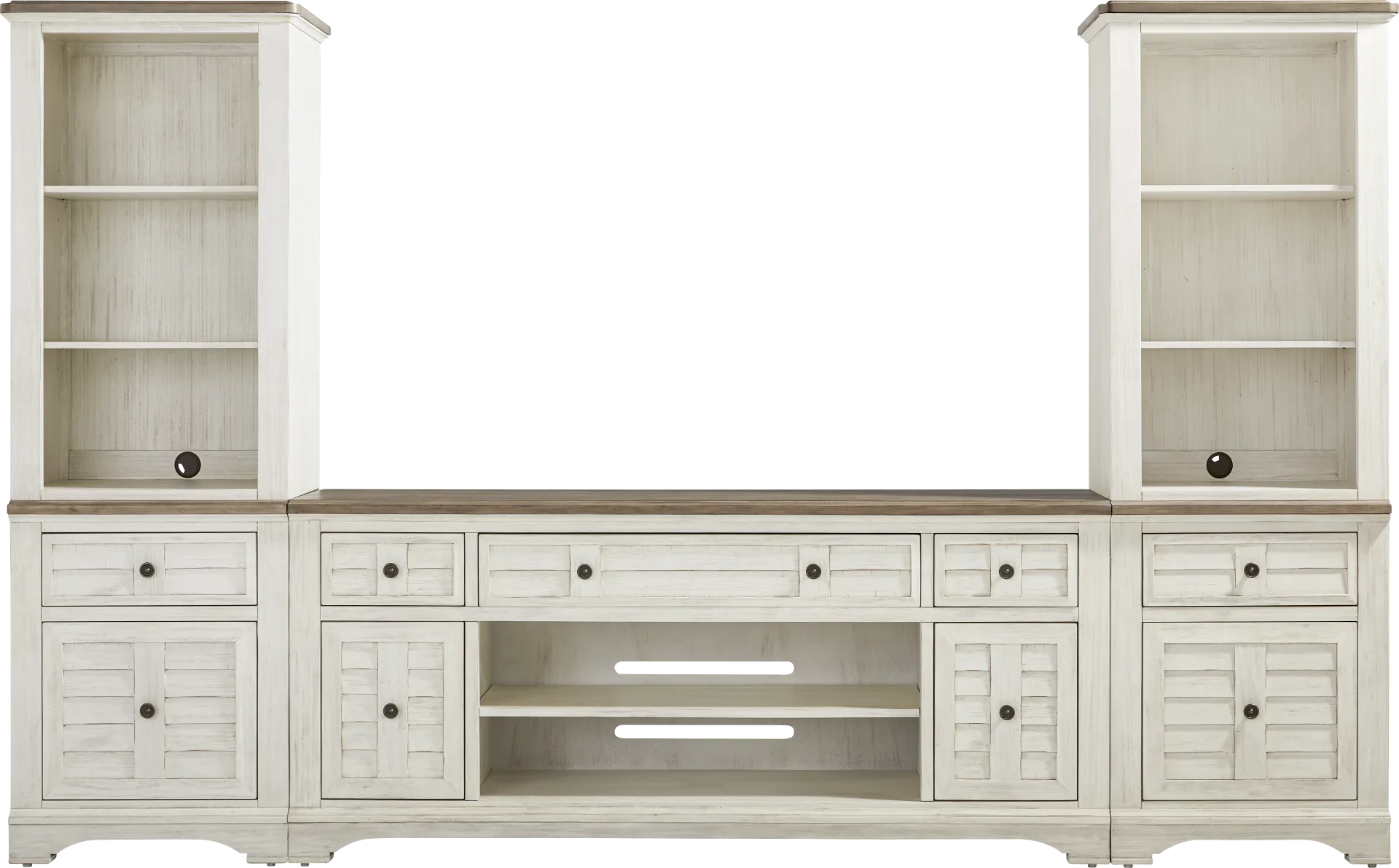 Edisto Bay White 3 Pc Wall Unit with 78 in. Console - Image 1