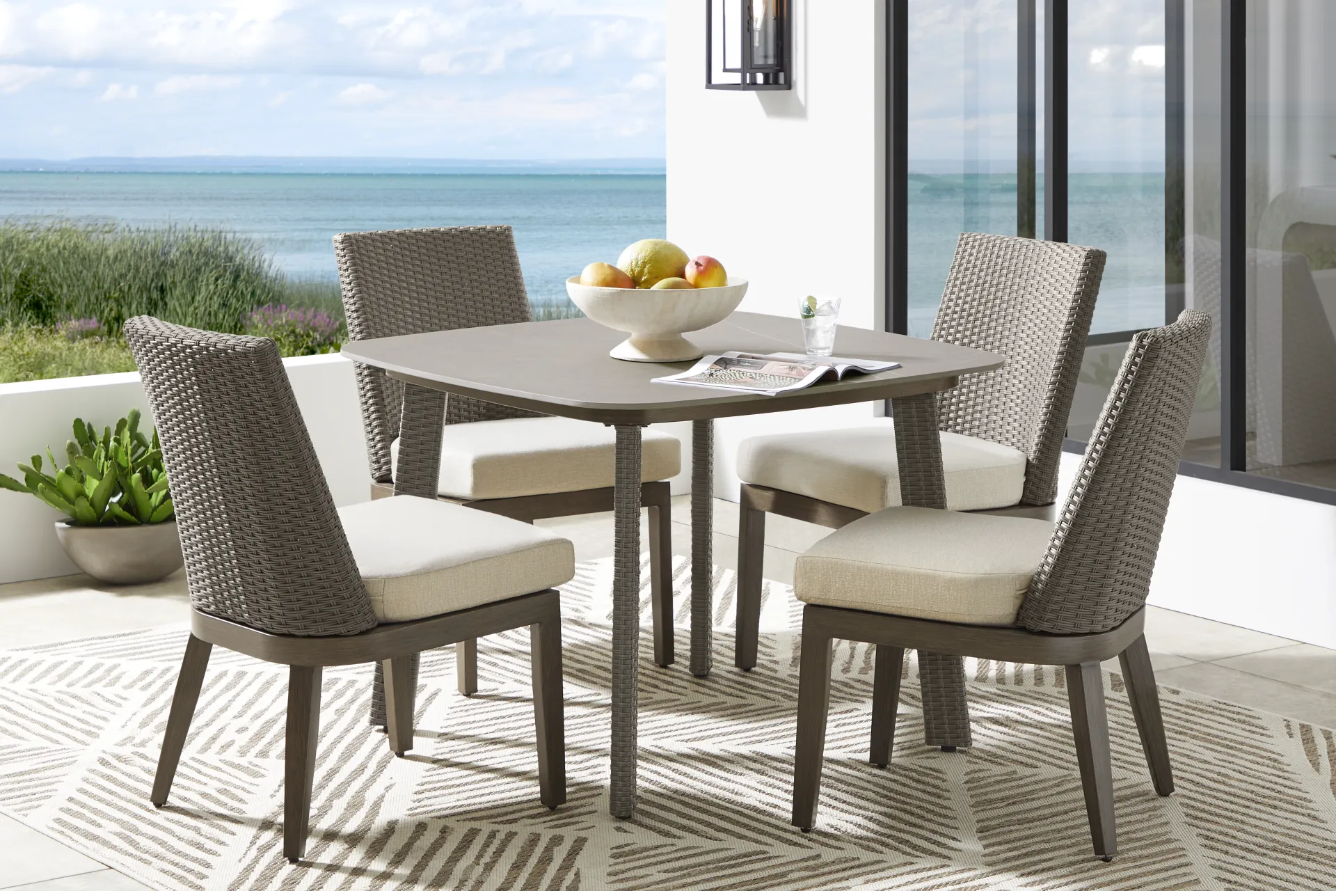 Point Reyes Brown Outdoor Side Chair - Image 1