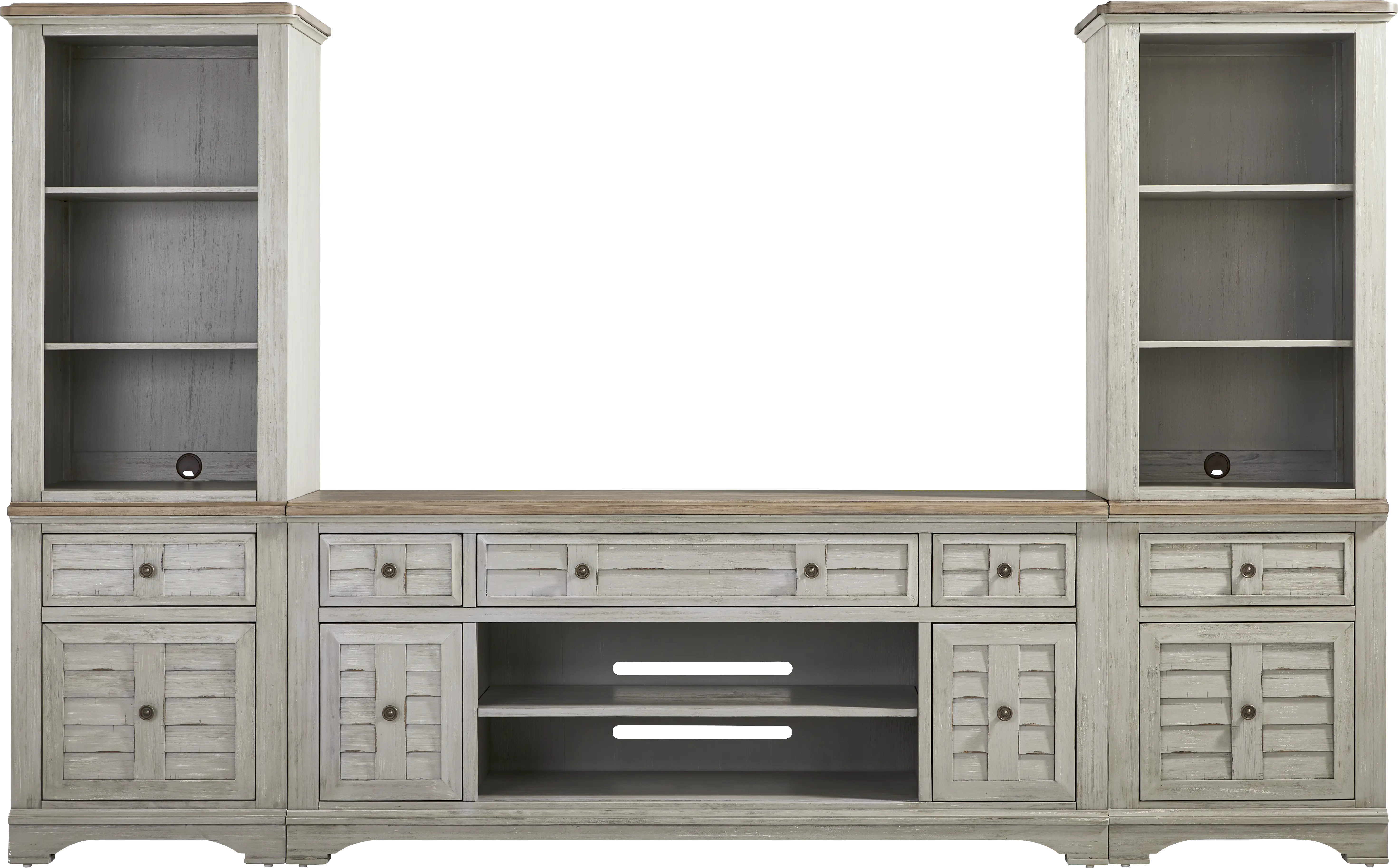 Edisto Bay Gray 3 Pc Wall Unit with 78 in. Console - Thumbnail - Image 1