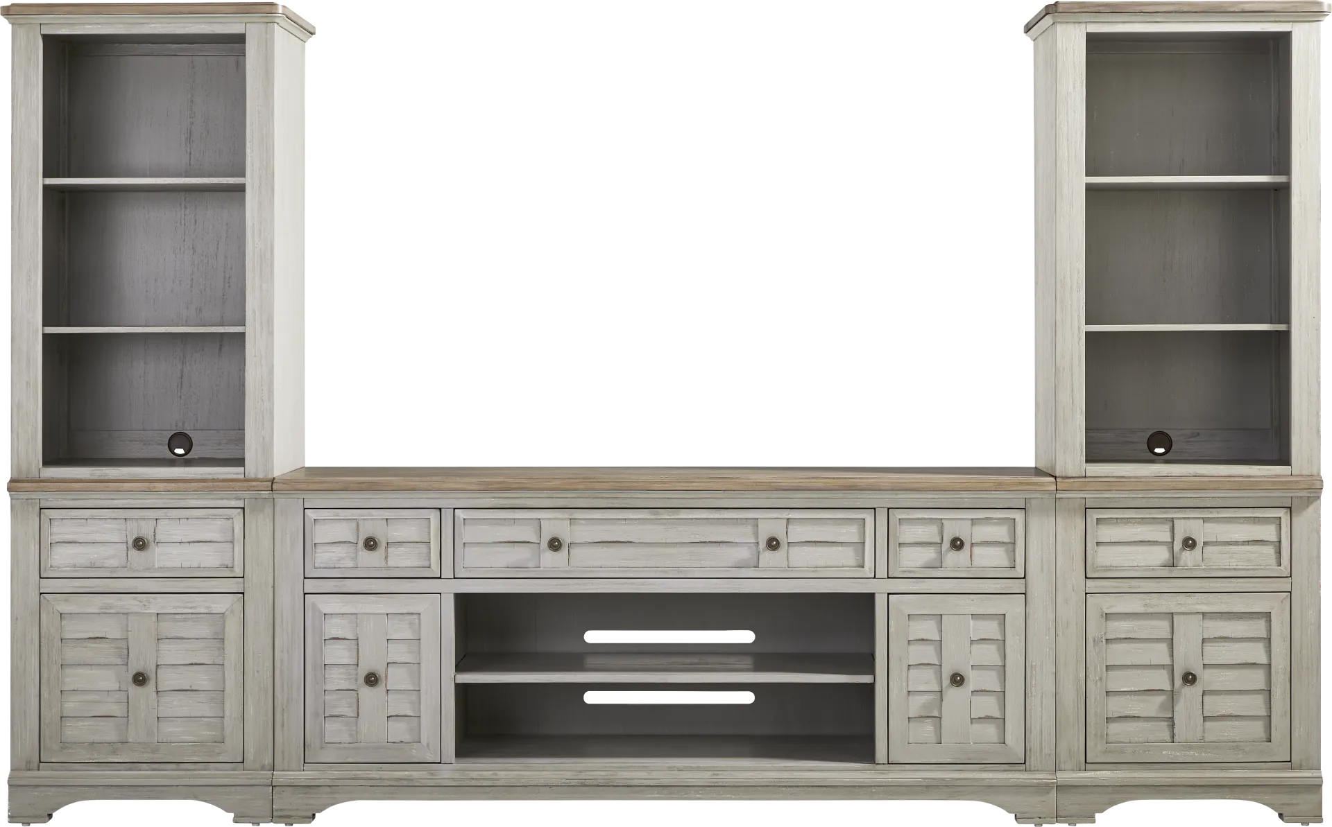 Edisto Bay Gray 3 Pc Wall Unit with 78 in. Console - Image 1