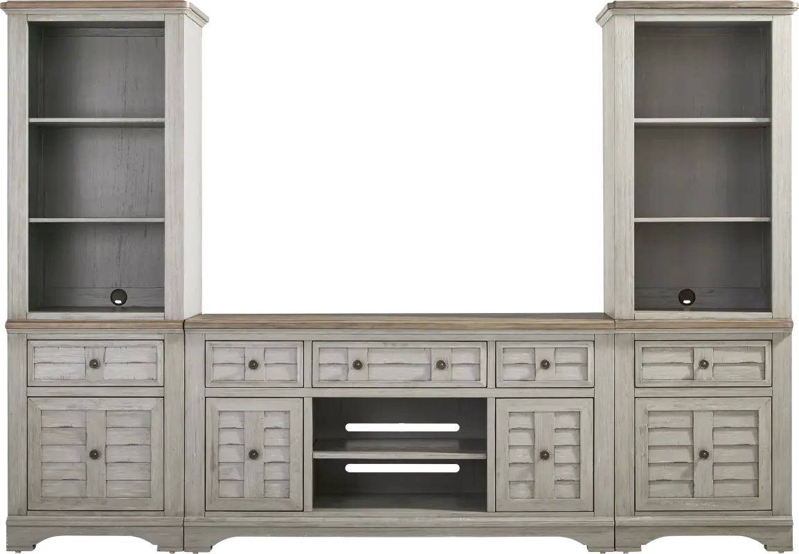 Edisto Bay Gray 3 Pc Wall Unit with 64 in. Console
