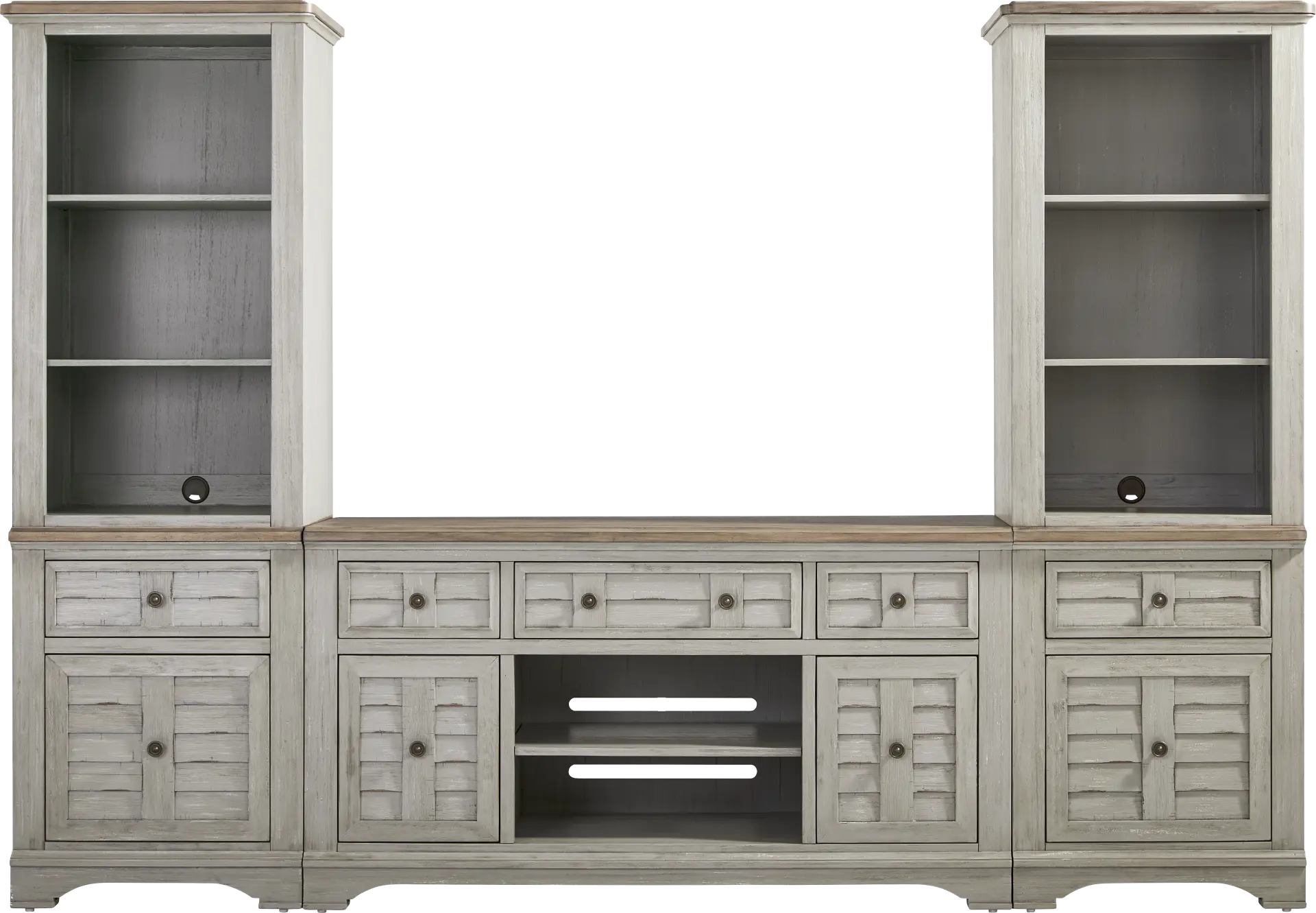 Edisto Bay Gray 3 Pc Wall Unit with 64 in. Console