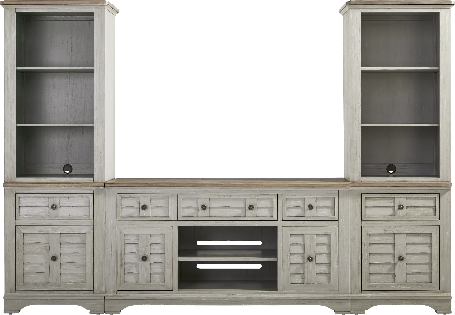Edisto Bay Gray 3 Pc Wall Unit with 64 in. Console - Image 1