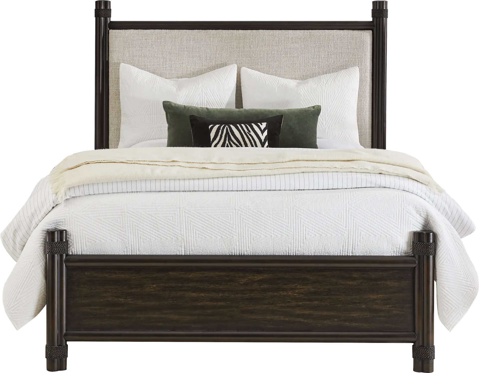 Vineyard Estates Brown 3 Pc Queen Upholstered Bed