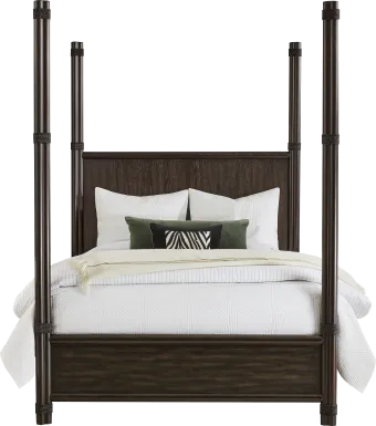 Vineyard Estates Brown 3 Pc Queen Poster Bed