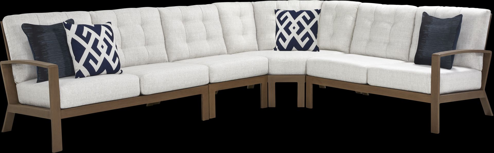 Torio Brown 4 Pc Outdoor Sectional with Silk-Colored Cushions - Image 1