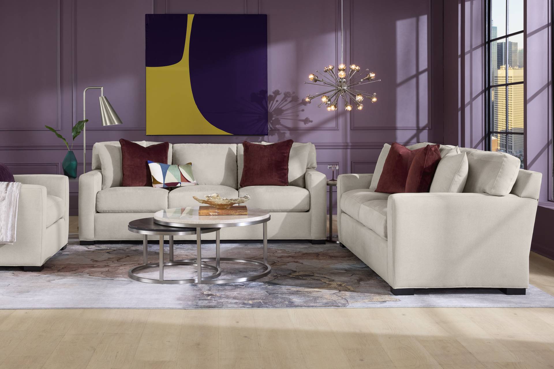 Harmonie Dove 5 Pc Living Room full room