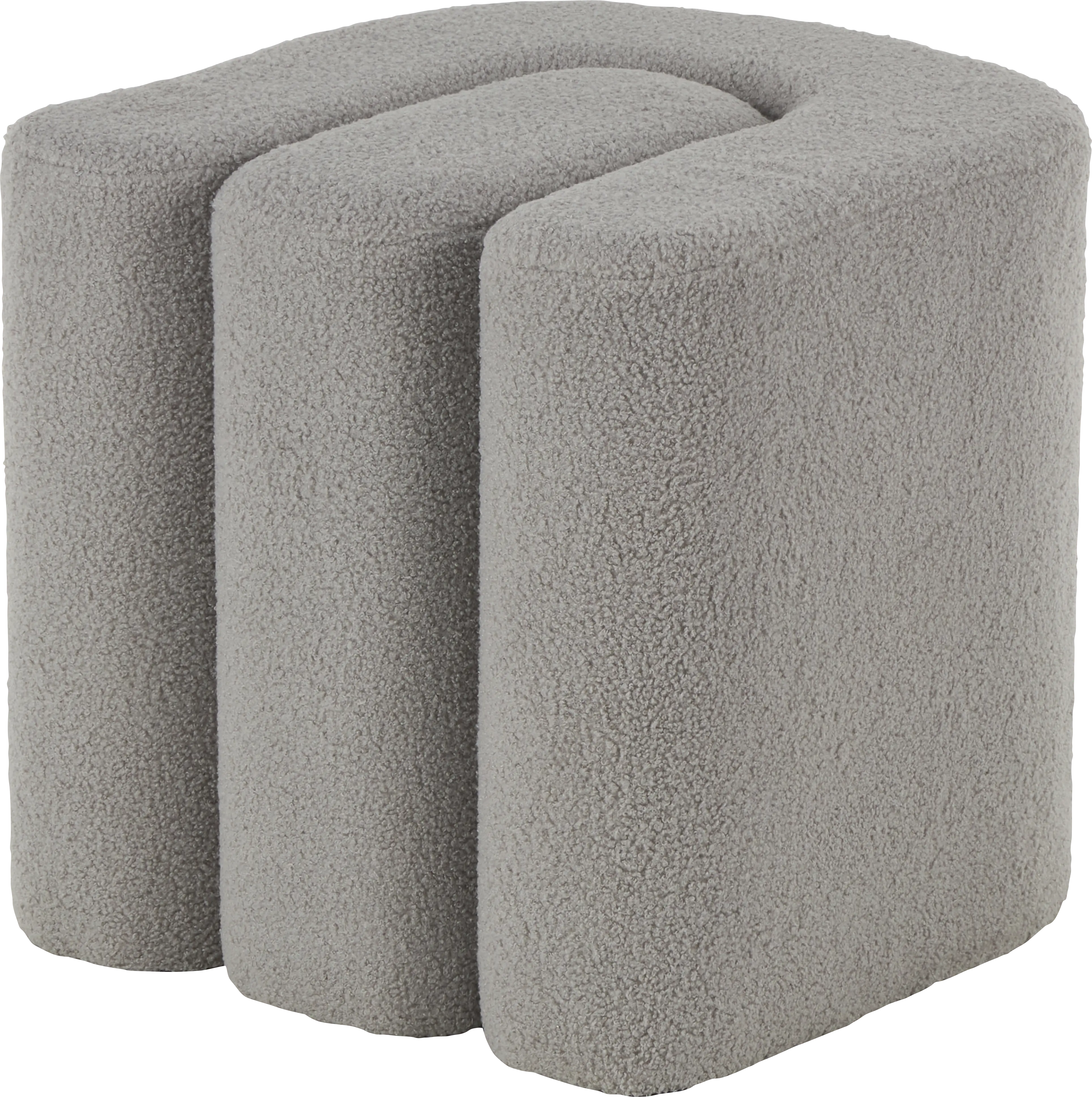 Lormi Gray Ottoman - Thumbnail - Image 1