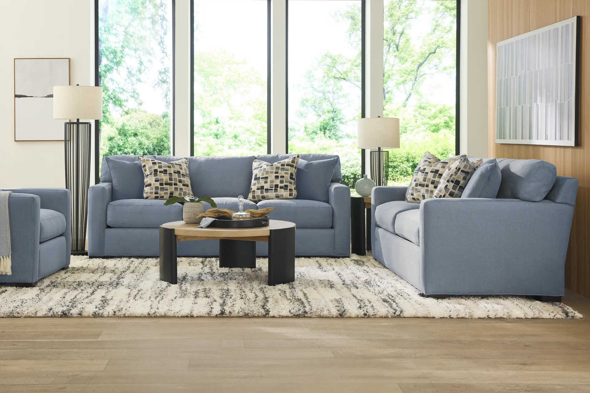 Harmonie Blue 7 Pc Living Room