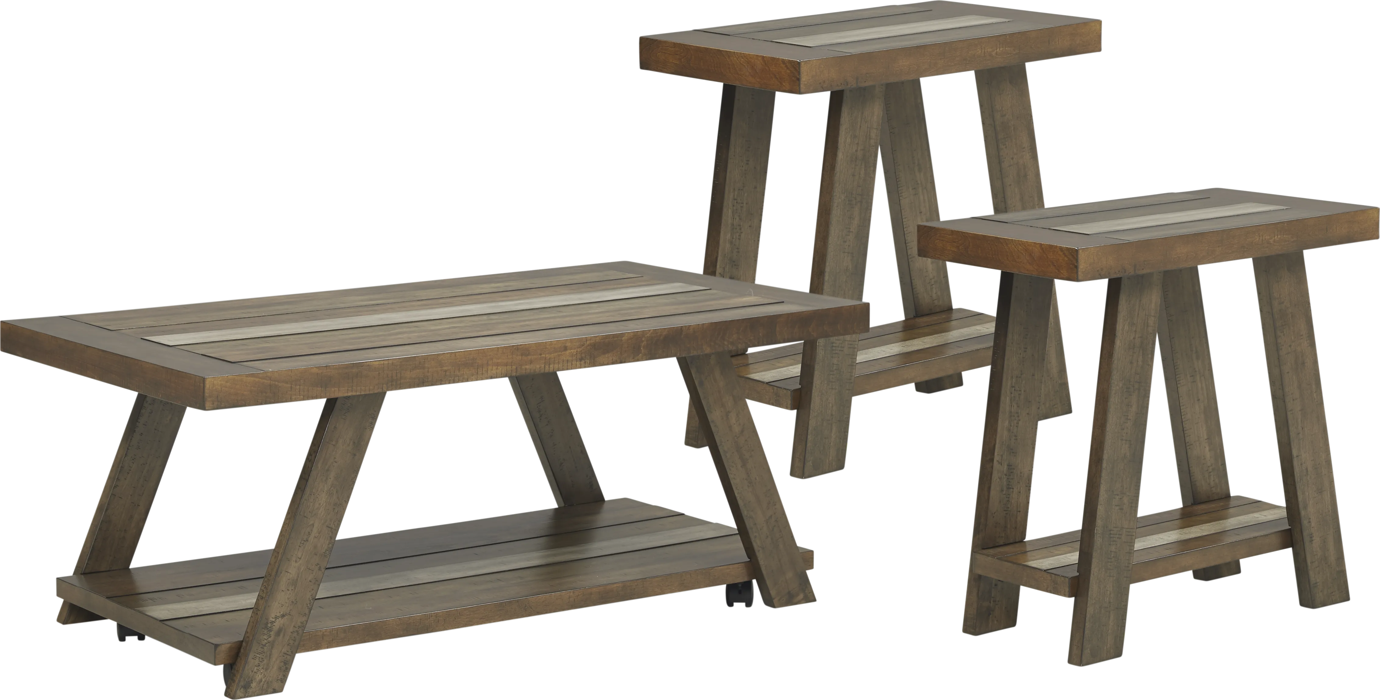 Cedar Creek Brown 3 Pc Table Set - Thumbnail - Image 1