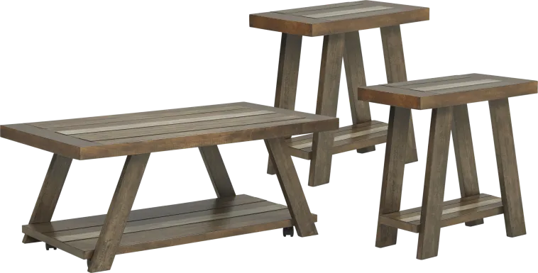 Cedar Creek Brown 3 Pc Table Set