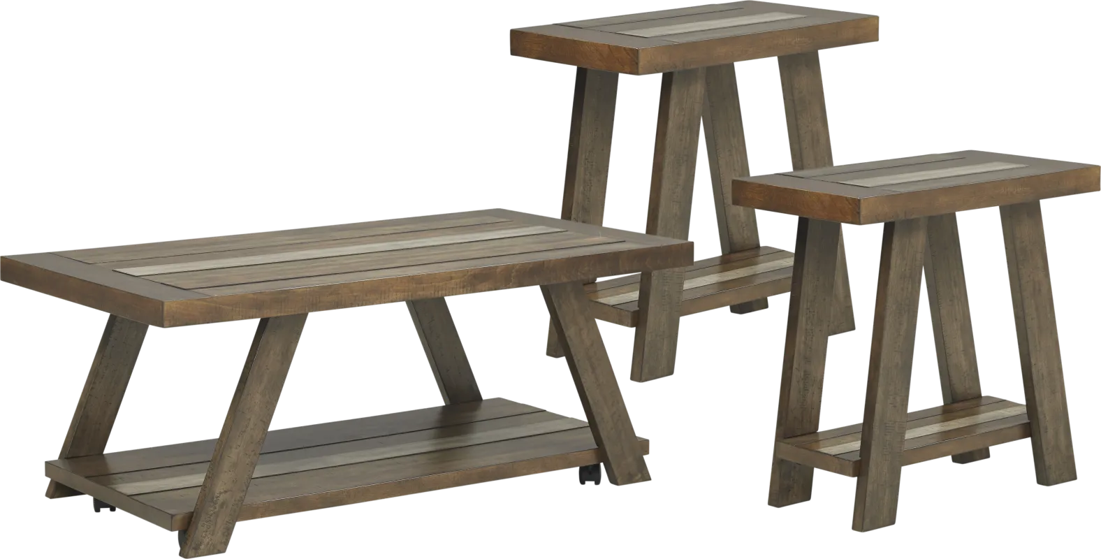 Cedar Creek Brown 3 Pc Table Set