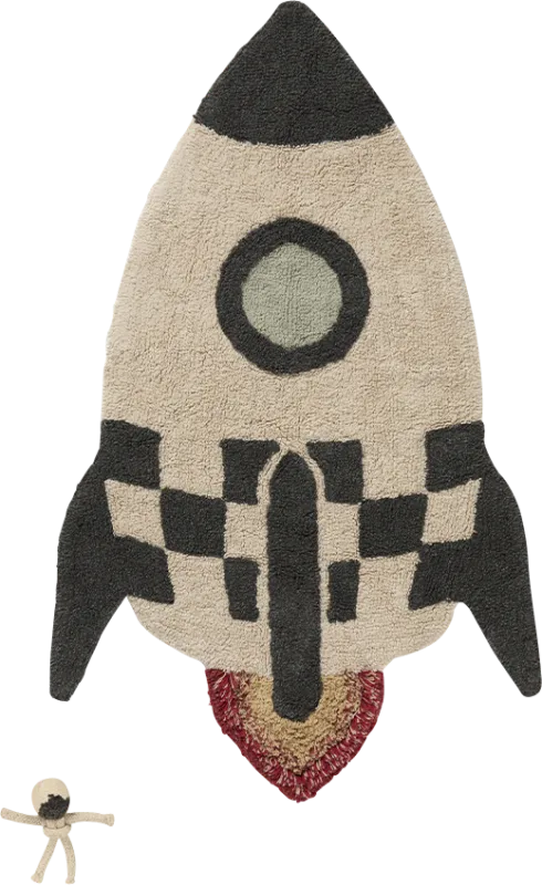Kids Natural 2'9 x 4'5 Rocket Rug