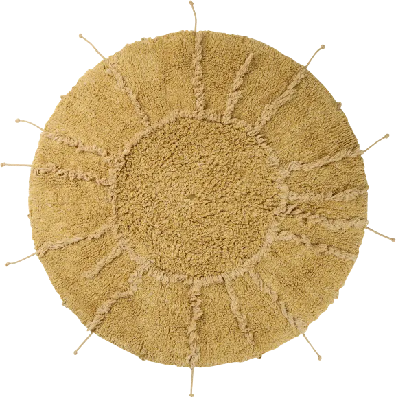 Kids Yellow 3'3 Solar Round Rug