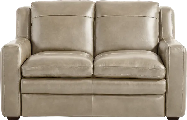 Salinger Beige Leather Loveseat