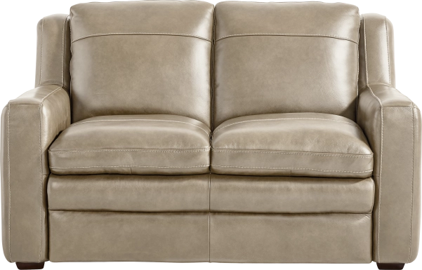 Salinger Beige Leather Loveseat