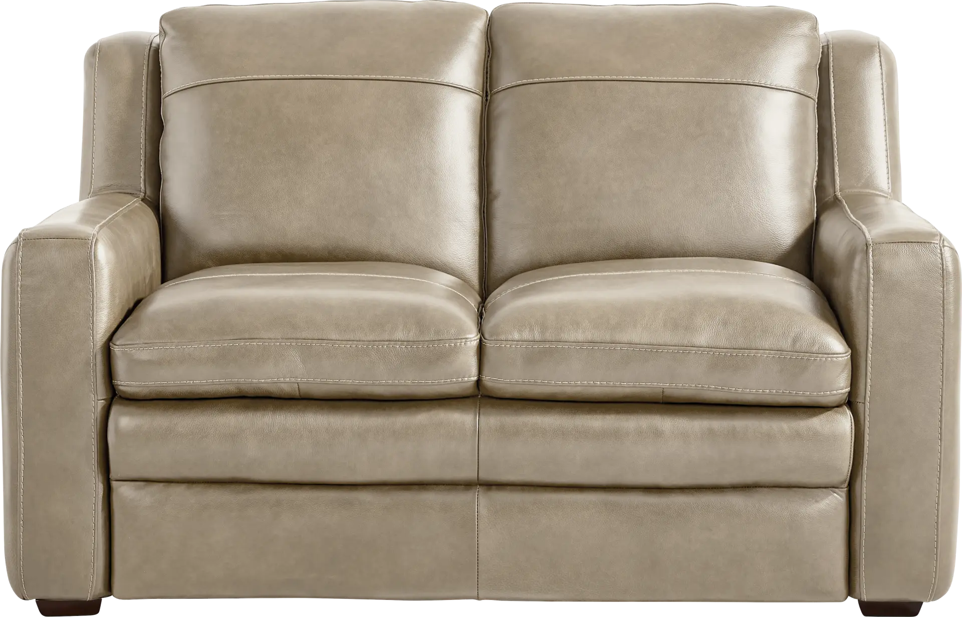 Salinger Beige Leather Loveseat