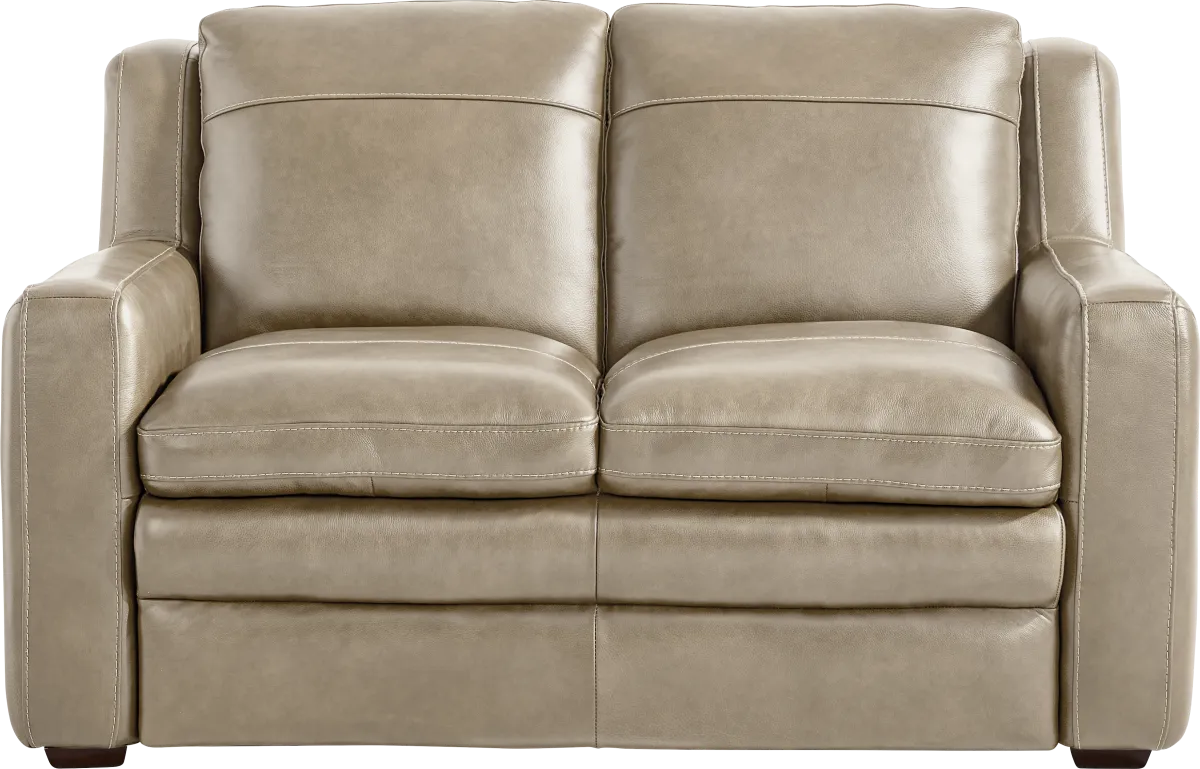 Salinger 2 Pc Beige Leather Living Room Set With Sofa, Loveseat | Rooms ...